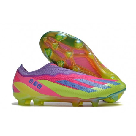 adidas X Crazyfast .1 LL FG Korean Nights Son - Lucid Lemon Blå Rosa