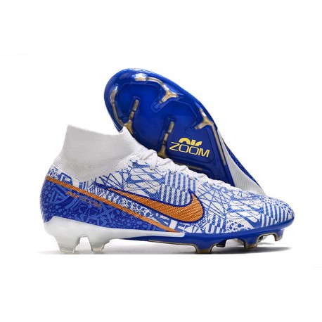 Nike Zoom Mercurial Superfly 9 Elite FG Vit Blå Guld