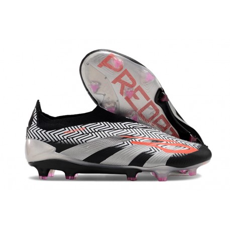 Adidas Predator Elite Snörlösa FG Svart Silver Röd 