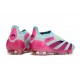 Adidas Predator Elite Snörlösa FG Blå Rosa