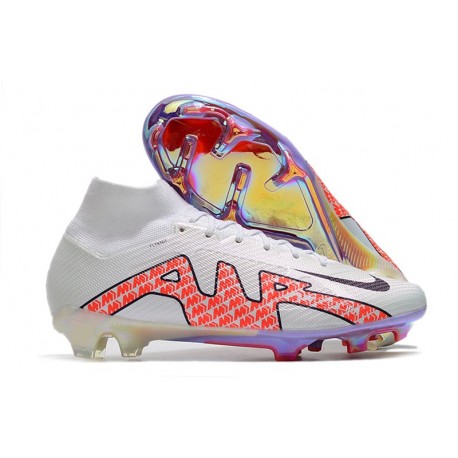 Nike Zoom Mercurial Superfly 9 Elite FG Vit Svart Röd