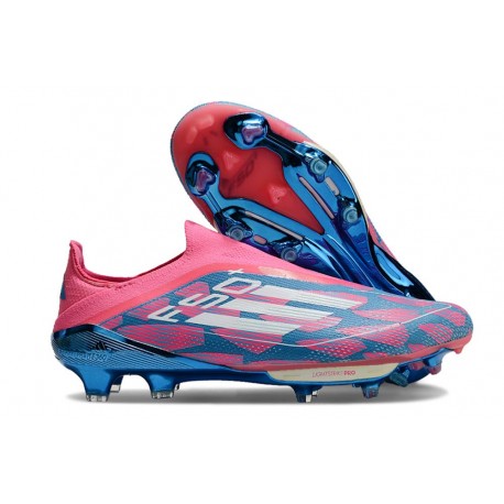 Fotbollsskor för Herrar adidas F50+ Snörlösa Elite FG Blå Vit Rosa