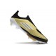 Fotbollsskor för Herrar adidas F50+ Snörlösa Elite FG Guld Svart Vit