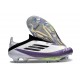 Fotbollsskor för Herrar adidas F50+ Snörlösa Elite FG X Messi Vit Svart Lila