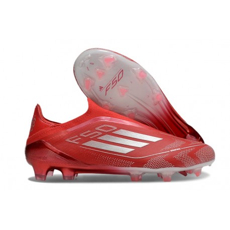 adidas F50 Elite Laceless FG Röd Silver