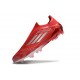 adidas F50 Elite Laceless FG Röd Silver