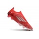 adidas F50 Elite Laceless FG Röd Silver