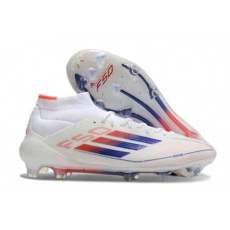 Fotboll Skor adidas F50 Elite Mid FG Vit Röd Blå