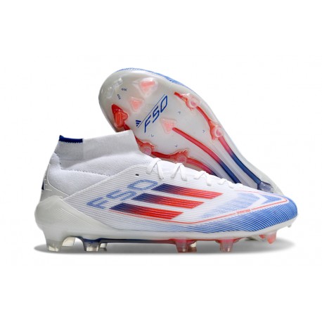 Fotboll Skor adidas F50 Elite Mid FG Vit Röd Blå