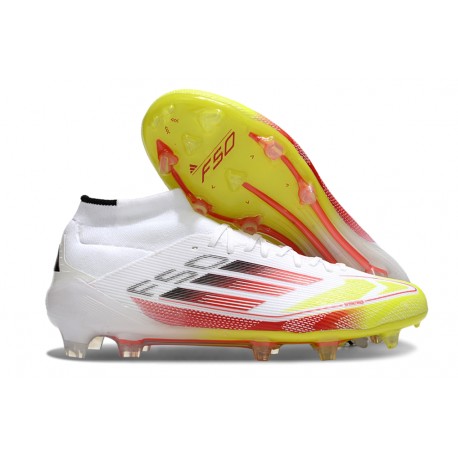 Fotboll Skor adidas F50 Elite Mid FG Vit Röd Gul