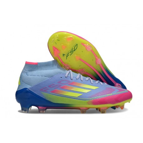 Fotboll Skor adidas F50 Elite Mid FG Blå Gul Rosa