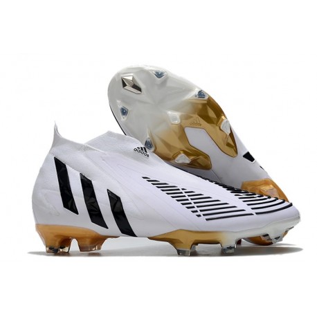 Adidas Predator Edge+ FG Herrar Vit Svart Guld